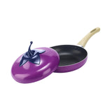Maxbell Nonstick Frying Pan with Handle Induction Cooker Compatibility Round Skillet Eggplant Shaped