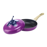Maxbell Nonstick Frying Pan with Handle Induction Cooker Compatibility Round Skillet Eggplant Shaped