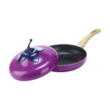Maxbell Nonstick Frying Pan with Handle Induction Cooker Compatibility Round Skillet Eggplant Shaped