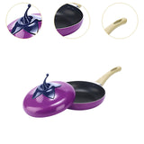 Maxbell Nonstick Frying Pan with Handle Induction Cooker Compatibility Round Skillet Eggplant Shaped