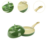 Maxbell Nonstick Frying Pan with Handle Induction Cooker Compatibility Round Skillet Avocado Shaped