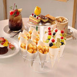 Maxbell Ice Cream Cone Holder 24 Holes 2-tier Clear for Birthday Anniversaries Party