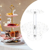Maxbell Ice Cream Cone Holder 24 Holes 2-tier Clear for Birthday Anniversaries Party