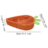 Maxbell Rattan Woven Basket Carrot Shaped Hand Woven Easter for Table Top Food Fruit Large 32x23x7.5cm