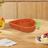 Maxbell Rattan Woven Basket Carrot Shaped Hand Woven Easter for Table Top Food Fruit Large 32x23x7.5cm