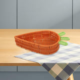 Maxbell Rattan Woven Basket Carrot Shaped Hand Woven Easter for Table Top Food Fruit Large 32x23x7.5cm