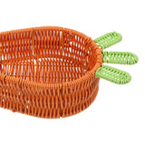 Maxbell Rattan Woven Basket Carrot Shaped Hand Woven Easter for Table Top Food Fruit Small 29.5x19.5x7cm