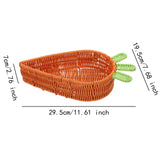 Maxbell Rattan Woven Basket Carrot Shaped Hand Woven Easter for Table Top Food Fruit Small 29.5x19.5x7cm