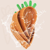 Maxbell Rattan Woven Basket Carrot Shaped Hand Woven Easter for Table Top Food Fruit Small 29.5x19.5x7cm