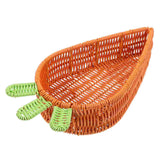 Maxbell Rattan Woven Basket Carrot Shaped Hand Woven Easter for Table Top Food Fruit Small 29.5x19.5x7cm