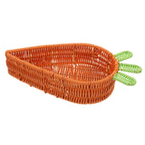 Maxbell Rattan Woven Basket Carrot Shaped Hand Woven Easter for Table Top Food Fruit Small 29.5x19.5x7cm