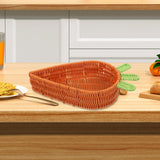 Maxbell Rattan Woven Basket Carrot Shaped Hand Woven Easter for Table Top Food Fruit Small 29.5x19.5x7cm