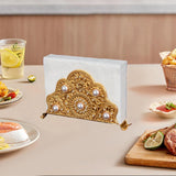 Maxbell Napkin Holder Tissue Paper Storage Holder Napkin Rack for Cafe Bedroom Decor gold