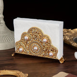 Maxbell Napkin Holder Tissue Paper Storage Holder Napkin Rack for Cafe Bedroom Decor gold