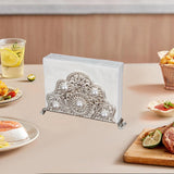 Maxbell Napkin Holder Tissue Paper Storage Holder Napkin Rack for Cafe Bedroom Decor silver