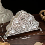 Maxbell Napkin Holder Tissue Paper Storage Holder Napkin Rack for Cafe Bedroom Decor silver