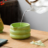 Maxbell 4x Matcha Ceremony Set Ceramic Matcha Bowl Set for Dining Room Home Tea Room Green