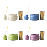 Maxbell 4x Matcha Ceremony Set Ceramic Matcha Bowl Set for Dining Room Home Tea Room Green