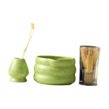 Maxbell 4x Matcha Ceremony Set Ceramic Matcha Bowl Set for Dining Room Home Tea Room Green