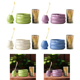 Maxbell 4x Matcha Ceremony Set Ceramic Matcha Bowl Set for Dining Room Home Tea Room Green