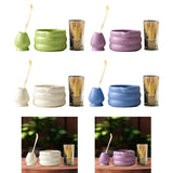 Maxbell 4x Matcha Ceremony Set Ceramic Matcha Bowl Set for Dining Room Home Tea Room Green
