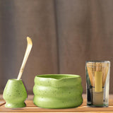 Maxbell 4x Matcha Ceremony Set Ceramic Matcha Bowl Set for Dining Room Home Tea Room Green