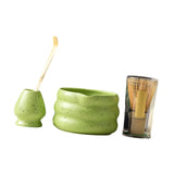 Maxbell 4x Matcha Ceremony Set Ceramic Matcha Bowl Set for Dining Room Home Tea Room Green