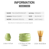 Maxbell 4x Matcha Ceremony Set Ceramic Matcha Bowl Set for Dining Room Home Tea Room Green