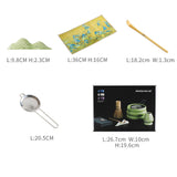 Maxbell 4x Matcha Ceremony Set Ceramic Matcha Bowl Set for Dining Room Home Tea Room Green
