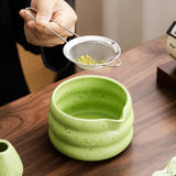 Maxbell 4x Matcha Ceremony Set Ceramic Matcha Bowl Set for Dining Room Home Tea Room Green