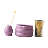 Maxbell 4x Matcha Ceremony Set Ceramic Matcha Bowl Set for Dining Room Home Tea Room Purple