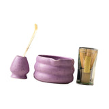Maxbell 4x Matcha Ceremony Set Ceramic Matcha Bowl Set for Dining Room Home Tea Room Purple