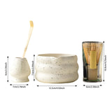 Maxbell 4x Matcha Ceremony Set Ceramic Matcha Bowl Set for Dining Room Home Tea Room White