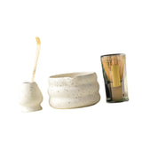 Maxbell 4x Matcha Ceremony Set Ceramic Matcha Bowl Set for Dining Room Home Tea Room White