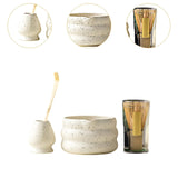 Maxbell 4x Matcha Ceremony Set Ceramic Matcha Bowl Set for Dining Room Home Tea Room White