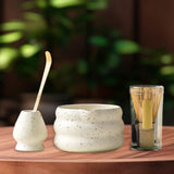 Maxbell 4x Matcha Ceremony Set Ceramic Matcha Bowl Set for Dining Room Home Tea Room White