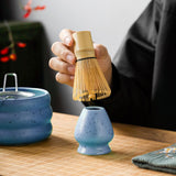 Maxbell 4x Matcha Ceremony Set Ceramic Matcha Bowl Set for Dining Room Home Tea Room Blue