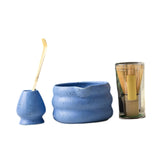 Maxbell 4x Matcha Ceremony Set Ceramic Matcha Bowl Set for Dining Room Home Tea Room Blue