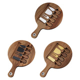 Maxbell Wooden Cheese Board and Knife Set Cheese Tray for Wedding Party Housewarming Argent knife