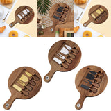 Maxbell Wooden Cheese Board and Knife Set Cheese Tray for Wedding Party Housewarming Argent knife