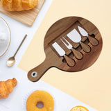Maxbell Wooden Cheese Board and Knife Set Cheese Tray for Wedding Party Housewarming Argent knife