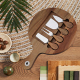 Maxbell Wooden Cheese Board and Knife Set Cheese Tray for Wedding Party Housewarming Argent knife