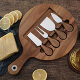 Maxbell Wooden Cheese Board and Knife Set Cheese Tray for Wedding Party Housewarming Argent knife