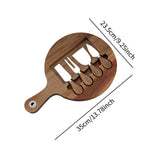 Maxbell Wooden Cheese Board and Knife Set Cheese Tray for Wedding Party Housewarming Argent knife