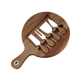 Maxbell Wooden Cheese Board and Knife Set Cheese Tray for Wedding Party Housewarming Argent knife