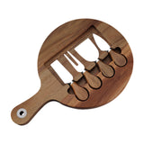 Maxbell Wooden Cheese Board and Knife Set Cheese Tray for Wedding Party Housewarming Argent knife