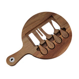 Maxbell Wooden Cheese Board and Knife Set Cheese Tray for Wedding Party Housewarming Argent knife