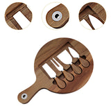 Maxbell Wooden Cheese Board and Knife Set Cheese Tray for Wedding Party Housewarming Argent knife