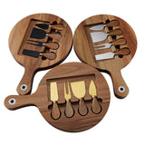 Maxbell Wooden Cheese Board and Knife Set Cheese Tray for Wedding Party Housewarming Argent knife