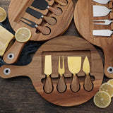 Maxbell Wooden Cheese Board and Knife Set Cheese Tray for Wedding Party Housewarming Argent knife